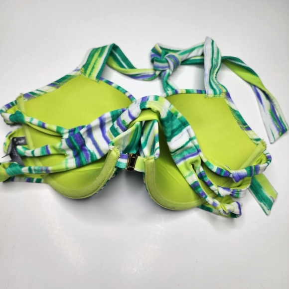 Aerie Push-up Bikini Swim Top Teal Blue 36C Front Clasp - Picture 3 of 9